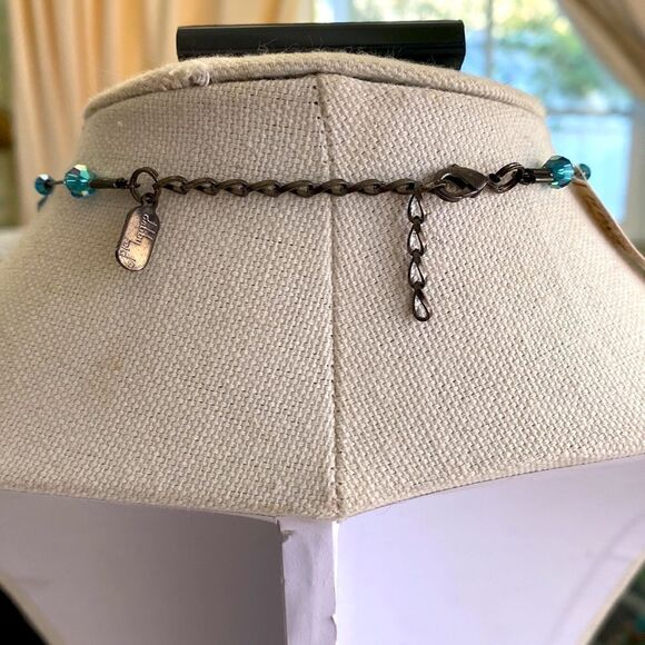 Dabby reid turquoise iridescent geometric crystals hematite color chain extender - Picture 3 of 5